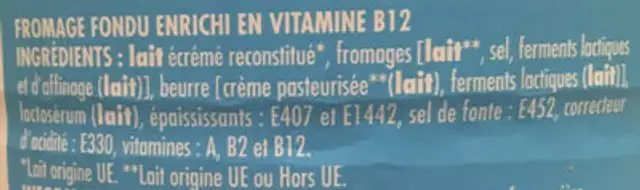 LES P'TITS FONDANTS 12 PORTIONS 200G - P'tits Prods ingredients label