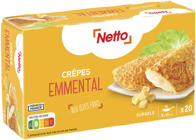 Crêpes Emmental x20 surgelées 1kg front packaging