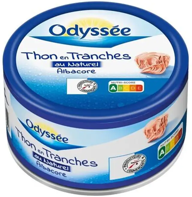 Thon albacore au naturel tranche emboité cru 200g 140g (1/4) front packaging