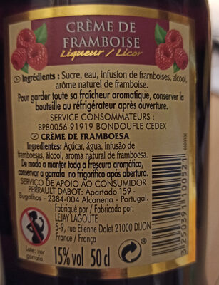 P.dabot Crem.framboise ingredients label