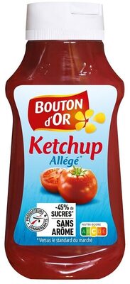 Ketchup allégé en sucre front packaging