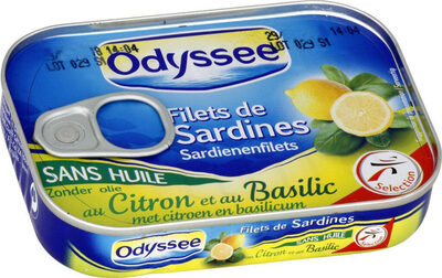 Filets de sardines au citron et au basilic 100g