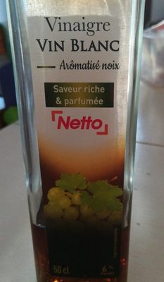 Vinaigre vin blanc aromatisé noix front packaging