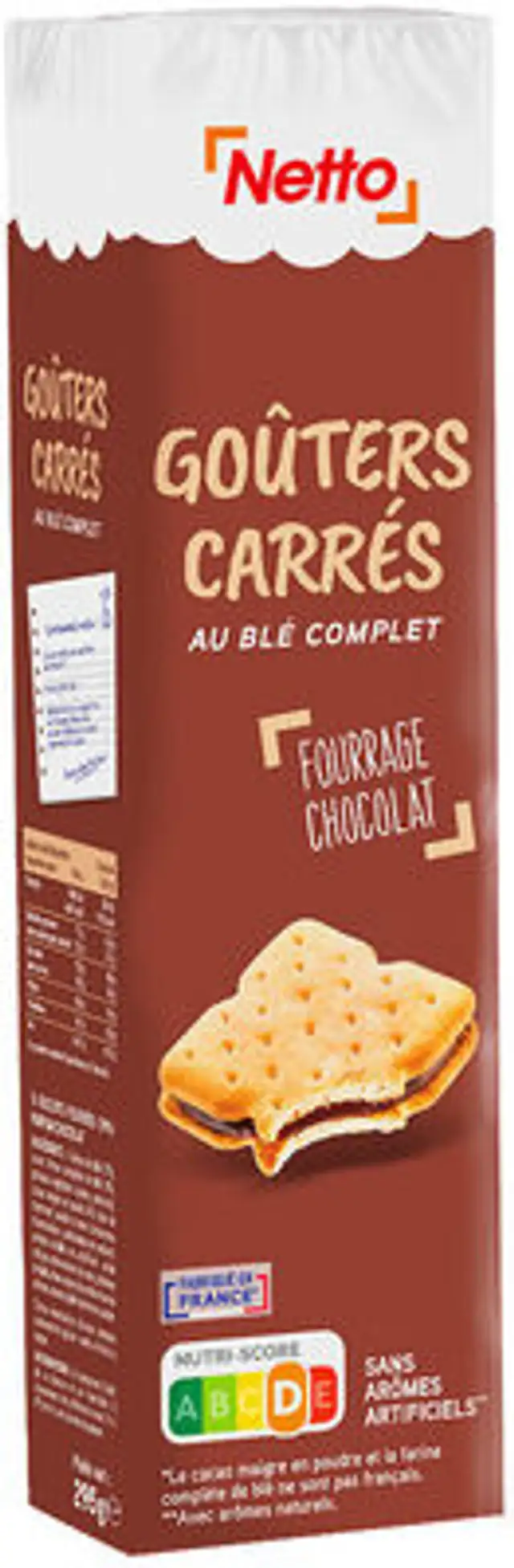 16 Fourrés carrés chocolat 295g front packaging