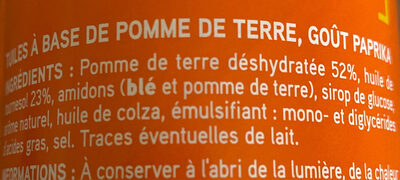 Tuiles goût paprika 170g ingredients label