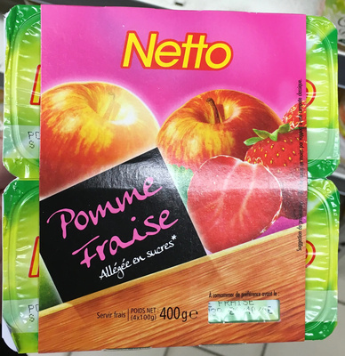 COUPELLES Compote de fruits Pommes fraises allégée en sucres - 4 x 100 g