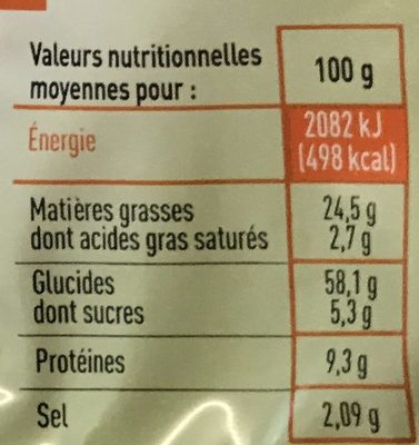 Coffret 4 saveurs 90g nutrition facts table