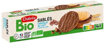 Biscuits nappes chocolat au lait bio front packaging