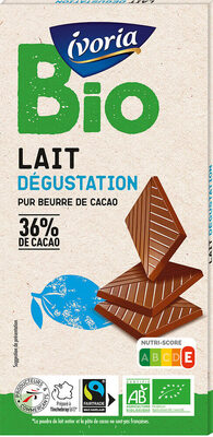 Tablette BIO dégustation - Chocolat au lait - 100g front packaging