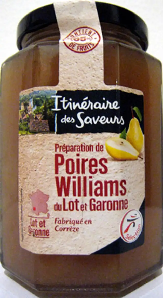 Préparation de Poires Williams du Lot et Garonne front packaging