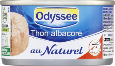 Thon en tranches au naturel albacore front packaging
