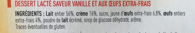 Ppc petit pot de creme saveur vanille 4x100g ingredients label