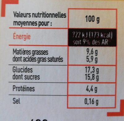 Ppc petit pot de creme saveur vanille 4x100g nutrition facts table