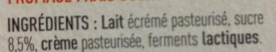 Fromage blanc nature sucre 8x100 ingredients label