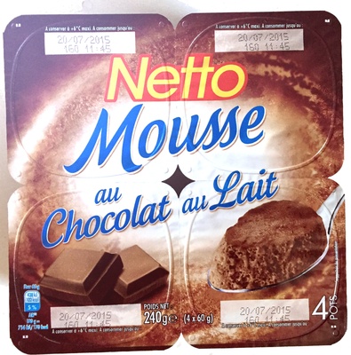 Mousse au chocolat au lait 4x60g