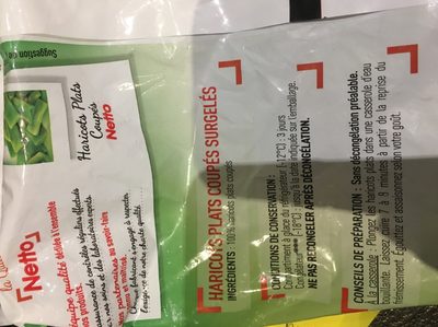 HARICOTS PLATS 1kg ingredients label