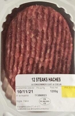 Jean Rozé Steaks hachés pur bœuf 15% la barquette de 2400 g