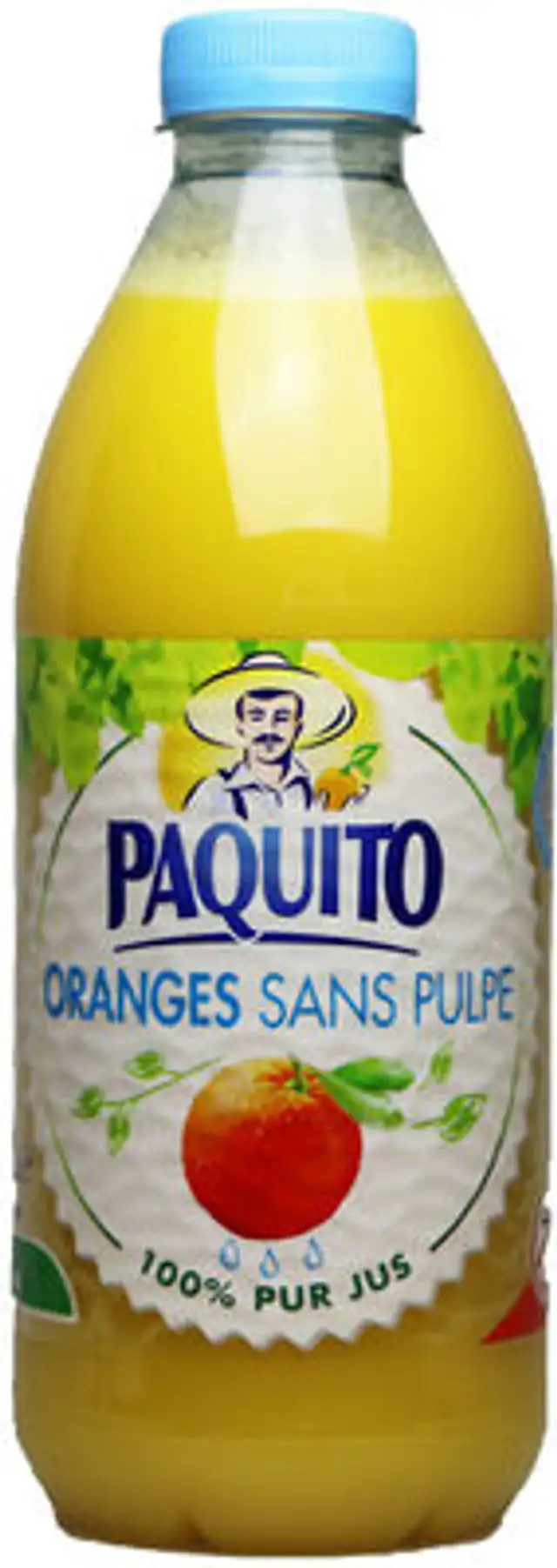 Pur jus d'orange sans pulpe pet 1l front packaging
