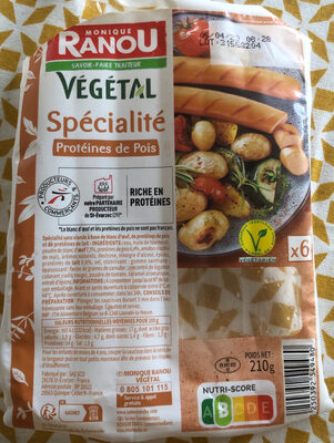 Spécialité Protéines de Pois x6 210G MONIQUE RANOU VEGETAL