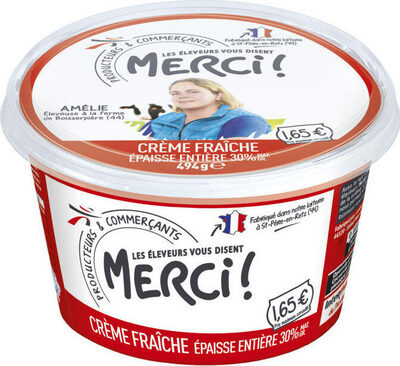 Crème fraîche épaisse entière 30% mg front packaging