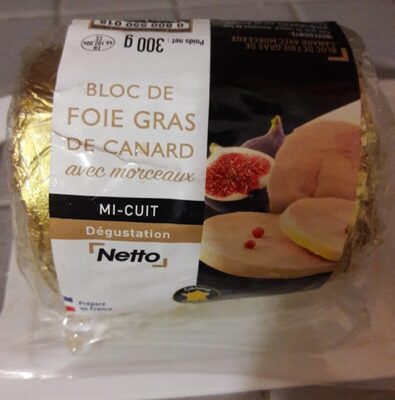 Bloc de foie gras de canard avec morceau front packaging