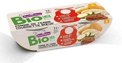 Bols BIO Pomme de Terre Courgette boeuf - 6 mois - 2x200G front packaging