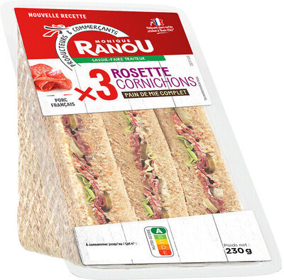 Sandwich club Trio - Rosette cornichons x3 - 230g