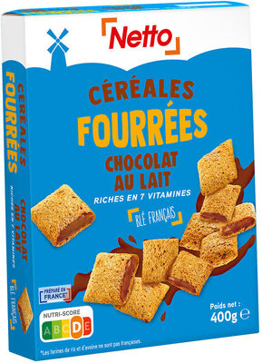Céréales fourrées chocolat au lait