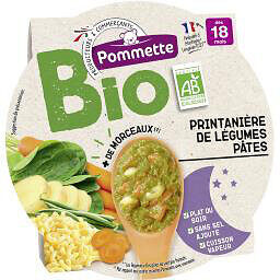 Assiette BIO Printanière de petits légumes aux macaroni 260g - 18 mois