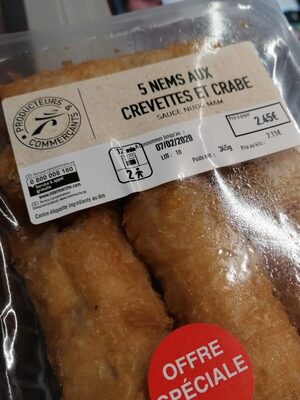 5 nems aux crevettes avec sauce nuoc-mâm