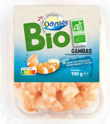 Gambas, crevettes tropicales décortiquées Bio