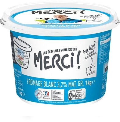 Fromage blanc 3.2% mg merci front packaging