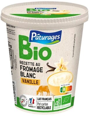 SPECIALITE au FROMAGE BLANC VANILLE BIO 450G (pot carton)