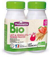 Laits & Céréales fraise BIO 2*250ml - 12 mois