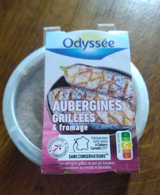 Aubergine grillées et fromage front packaging