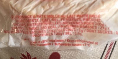 Petit Munster Jerome ingredients label