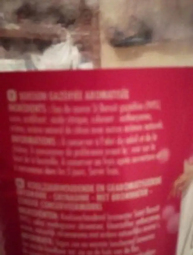 Look diabolo ingredients label