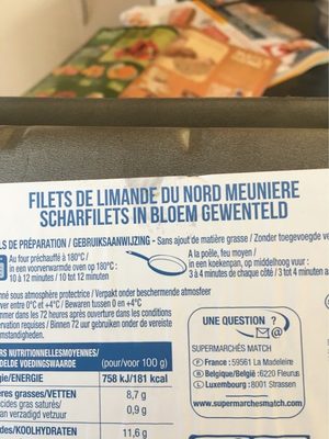 Filet de Limande du Nord Meunière