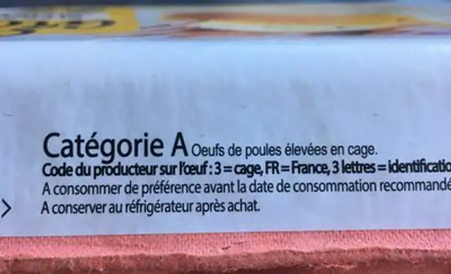 Œufs frais Si Gros 12 ingredients label