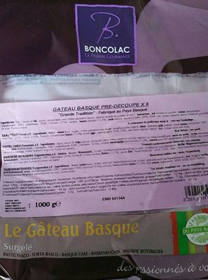 Le gâteau basque surgelé