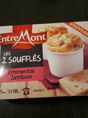 Soufflés emmental et jambon, 2x100g front packaging