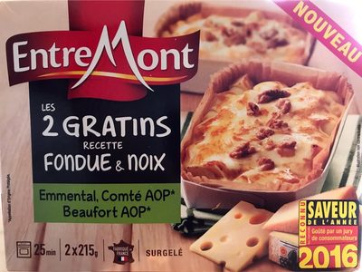 Les 2 Gratins recette fondue & noix front packaging