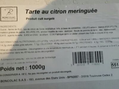 Tarte au citron meringuee