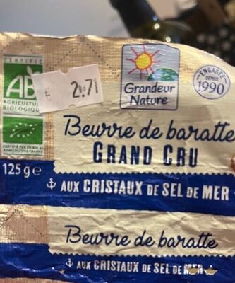 Beurre de baratte cristaux de sel de mer
