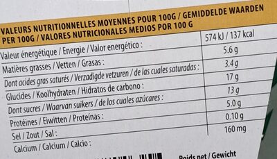Semoule au lait de brebis - Nature nutrition facts table