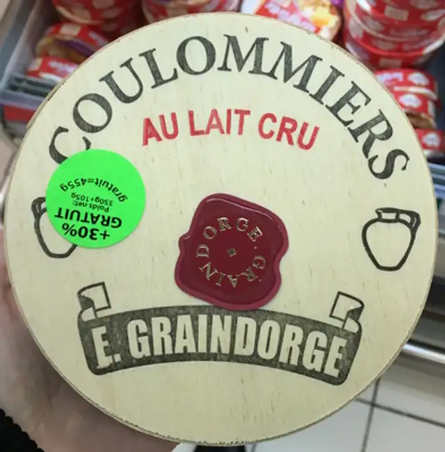 Coulommiers au lait cru (23% MG) (+30% gratuit) front packaging