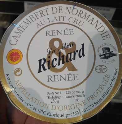 Camembert de Normandie au lait cru (22 % MG)