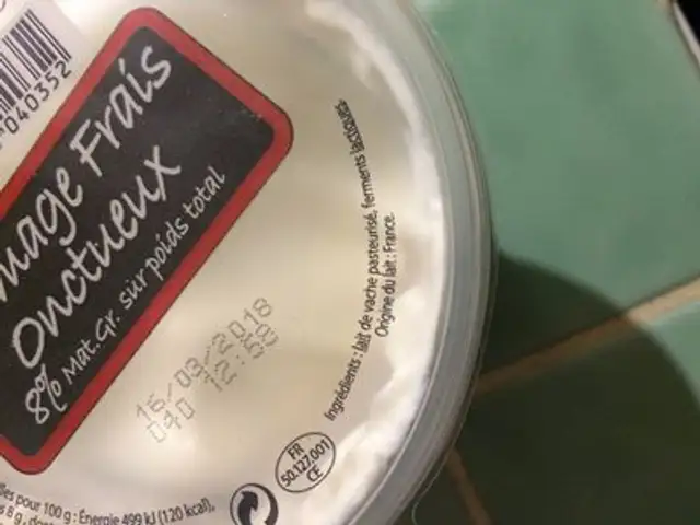 Fromage Frais ingredients label