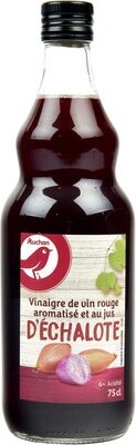 Vinaigre de vin rouge au jus d'échalote 6% acidité front packaging