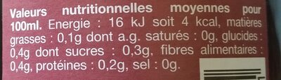 Vinaigre de vin rouge au jus d'échalote 6% acidité nutrition facts table